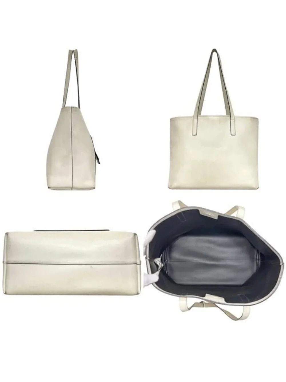 Prada Tote White Pouch with Leather 247 Shoulder Document